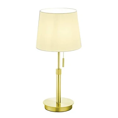 Image de Trio Leuchten 509100108 Lampe de Table, Métal, Messing Matt/Weiß