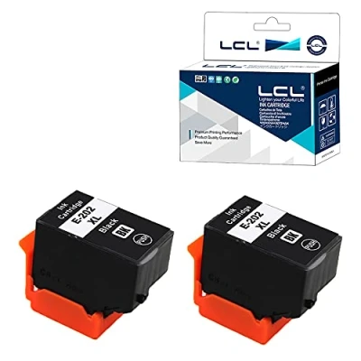 Image de LCL Cartouche d&#039;encre Compatible 202 202XL C13T02G14010 (2 Noir) Remplacement pour Epson Expression Premium XP 6000 6005 6100 6105 XP6000 XP6005 XP6100 XP6105