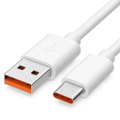 Image de Câble de charge pour Xiaomi 45010000154S Poco F2 Pro, F3, M3 (Pro 5G), X2, X3 (NFC/Pro), Pocophone F1 1,0m 65W Blanc Type C avec chiffon nettoyage d&#039;écran mungoo