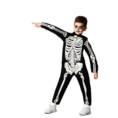 Image de Ciao Skeleton Squelette costume déguisement combinaison garçon (Taille 5 7 ans)