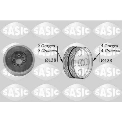 Image de SASIC 2156004 Poulie Damper 138 AUDI: A4 B7 Berline, B6 Avant, VOLKSWAGEN: Passat B5 Break, GP Berline