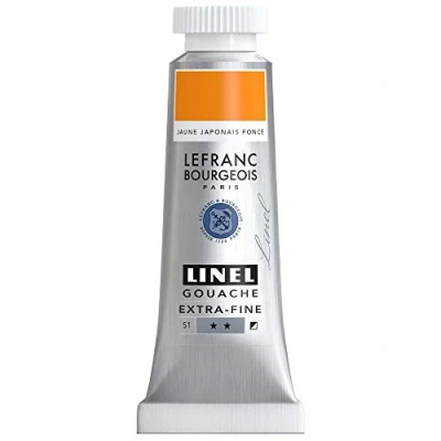 Image de Lefranc Bourgeois Linel Gouache Extra Fine Tube 14ml Jaune Japonais Fonce Série 1