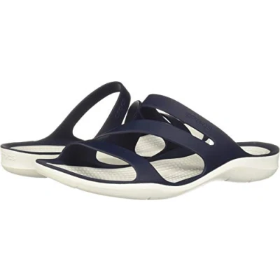 Image de Crocs Swiftwater Women, Sandales Bout Ouvert Femme, Bleu (Navy/White 462), 41/42 EU
