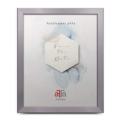 Image de aFFa frames, Hekla, Cadre photo en MDF rectangulaire facile d&#039;entretien avec façade verre acrylique, Argenté Format A3 29,7x42 cm
