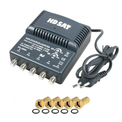 Image de HDSAT amplificateur TNT 4 Sorties Gain 25dB + 5 Fiches F