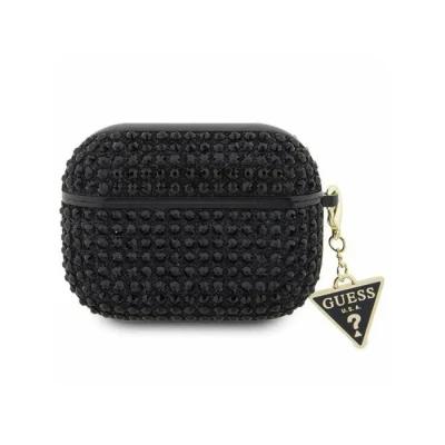 Image de Guess GUA3HDGTPK Coque pour AirPods 3 Noir Strass Triangle Charm