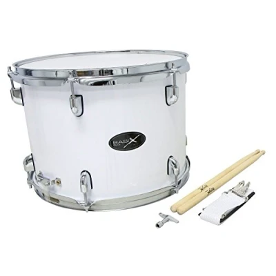 Image de GEWA Marching Tenordrum, tambour de marche 14x10&quot;, cuve en bois blanc, avec lanières et baguettes