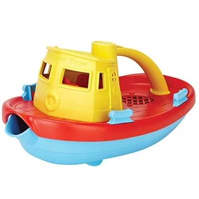 Image de Green Toys GT TUG01R A Jouet de Premier Age Bâteau Versoir Rouge / Bleu Jaune