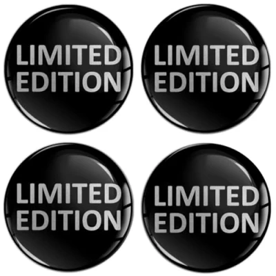 Image de SkinoEu 4 x 55mm Autocollant 3D Silicone Universel pour Cache Moyeu, Enjoliveurs, Centre de Roue Caches Emblème Argenté Limited Edition A 6655