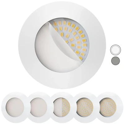 Image de Scandinavian home Set de 6 spots encastrables LED 230V 4,5W Blanc chaud 60mm 70mm I salle bains CRI 90 500lm 3000K 68mm mat avec verre dépoli