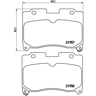 Image de BREMBO P 83 090 Jeu de plaquettes frein avec indicateur d&#039;usure sans accessoires TOYOTA: Celica VI Coupe, Supra IV