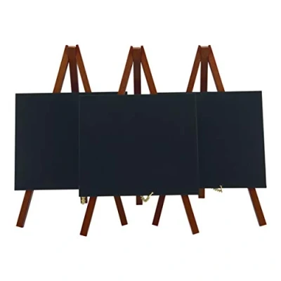 Image de Securit Mini tableau à craie sur chevalet Finition laquée Acajou Lot de 3 (Import Royaume Uni)