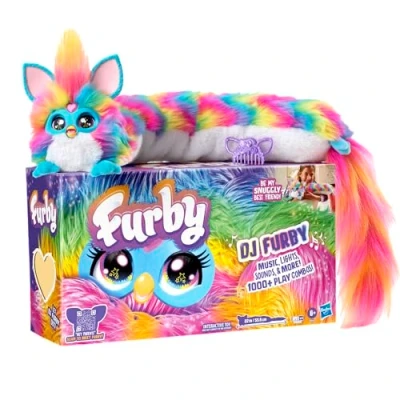 Image de DJ Furby Peluche Interactive Musicale avec lumières et Jeux 5 Modes, 1 000+ Combinaisons Parle français furbish Dès 6 Ans sans appli ni Connexion Internet