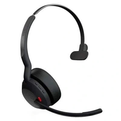 Image de Jabra Evolve2 55 Micro casque sans fil mono avec technologie Air Comfort, micros à réduction de bruit et ANC. Certifié MS Teams, fonctionne toutes les plateformes Noir