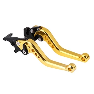 Image de Keenso 2pcs Leviers D&#039;embrayage, Embrayage de Frein Maître Cylindre Freins Moto Universels en Alliage d&#039;Aluminium(Yellow)