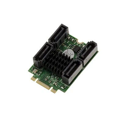 Image de KALEA INFORMATIQUE Carte M.2 (M2 NGFF) Type PCIe M ou B+M Key 4 Port SATA 6G Raid 0 1 10 HYPERDUO avec Chipset Marvel 88SE9230
