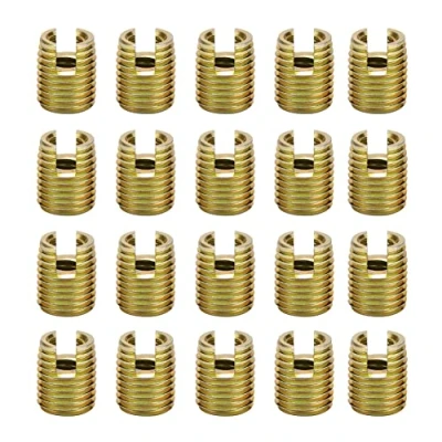 Image de Inserts filetés,Akozon 20pcs 302 Acier au Carbone kit de réparation vis à insert filetage autotaraudeur(interne M6* 1,0 M10 externe * 1,5: 14mm)