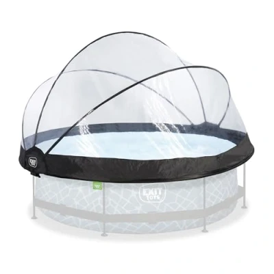 Image de Exit Toys ECO Pool Dome 10ft/300cm/118, Transparent, Pliable, Convient aux piscines Rondes Hors Sol de 300 310cm diamètre, Sangle Fixation Incluse