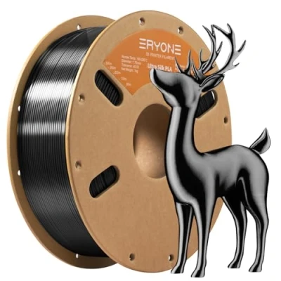 Image de Filament PLA ERYONE Ultra Silk pour imprimante 3D, 1,75 mm +/ 0,03 mm, 1 kg/bobine, noir
