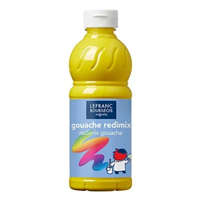 Image de Lefranc Bourgeois Gouache liquide Redimix pour enfants Bouteille 500ml Jaune primaire
