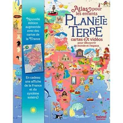 Image de Planète Terre Atlas pour les enfants Cartes et vidéos découvrir le monde l&#039;espace (Relié)