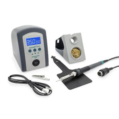 Image de QUICK 3104 Station de soudage ESD numérique réglable 80 W avec fer à souder panne 2 mm et accessoires Calibrage 100 450 C Protection
