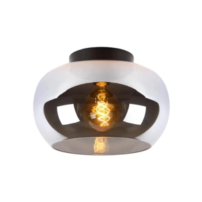 Image de Lucide 45177/30/65 Plafonnier, Verre, E27, 40 W, Fumé, Noir