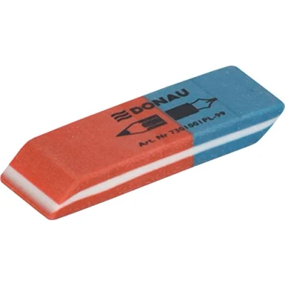 Image de DONAU 7301001 99/2B Gomme / 2 pièces/couleur : bleu/rouge/gomme pour crayons et stylos/en caoutchouc de haute qualité/utilisable des deux côtés 57 x 19 8 mm