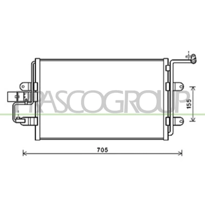 Image de PRASCO AD016C003 Condenseur De Clim 13 12 Aluminium 547 R 134a VOLKSWAGEN: Golf 4, New Beetle 3/5 portes, Bora Berline, AUDI: TT Coupe, A3 portes