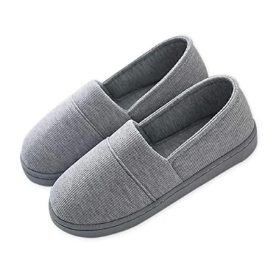 Image de AioTio Chaussons pour Femme Confortables en Mousse à mémoire de Forme, avec Semelle Caoutchouc antidérapante(Gris, 38/39 EU, M Étiquette Semelle)