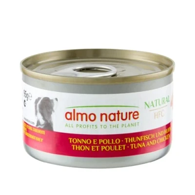 Image de almo nature HFC Natural Nourriture Humide pour Chiens avec Thon et Poulet à l&#039;origine Propres la consommation Humaine désormais utilisée préparation des Aliments Chiens.