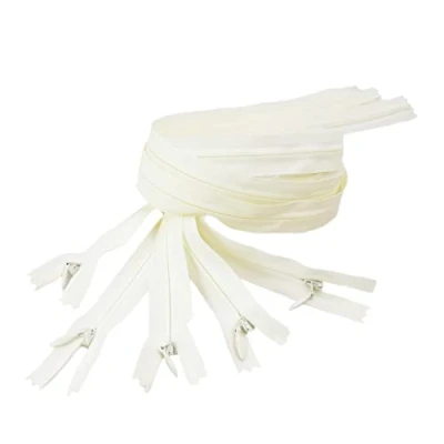 Image de ACCESSOIRES LEDUC Trimz Invisible Zip RVNAVN3 Fermeture éclair, Nylon, crème, 60 cm, Set de 5 Pièces