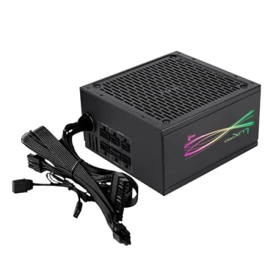 Image de Aerocool LUXPRORGB850M, Alimentation Semi Modulaire RGB 850W, 80Plus Bronze +88%, Condensateurs Japonais, Ventilateur FDB 14cm APFC, ATX 3.0 et PCIe 5.0, Compatible ARGB, Garantie 5 Ans, Noir
