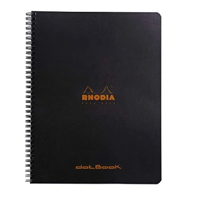 Image de RHODIA 193039C Cahier à Spirale (Reliure Intégrale) Notebook Noir A4+ 22,5 x 29,7 cm Pointillés Dot 160 p Détachables Papier Clairefontaine Blanc 80 g/m² Couverture Souple et Résistante