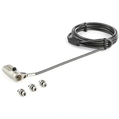 Image de StarTech.com Câble de Verrouillage Universel à Combinaison 2 m pour Ordinateur Portable 4 Chiffres Compatible avec K Slot, Nano, Wedge Slot en Acier Antivol Neuf