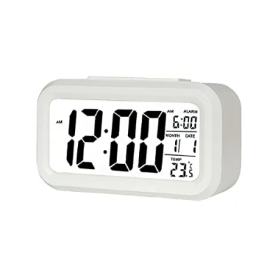 Image de Jsdoin Réveil Numérique, Alarm LED avec Température, Fonction Snooze, 12/24H Conversión, du Calendrier, pour Chambre à Coucher, Bureau, Cuisine(la Batterie)