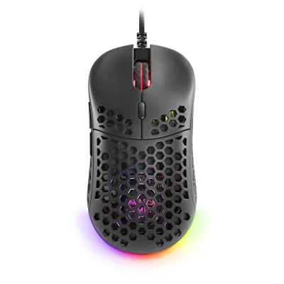 Image de MARSGAMING Mars Gaming MM55 Noir, Souris RGB Chroma, Ultra légère 55 g, 12800 DPI, Switches Mécaniques HUANO