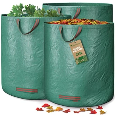 Image de GardenGloss® 3X Sacs à Déchets de Jardin Avec Poignées 272L Haute Capacité Stable Aux UV et Hydrofuge Sac Réutilisable