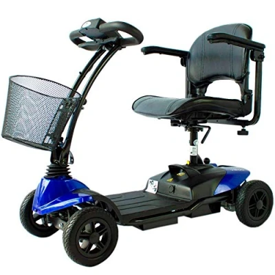 Image de Scooter électrique pour Seniors 4 Roues Compact et démontable Auton. 10 km 12V Bleu Virgo Mobiclinic