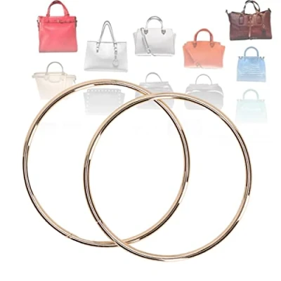 Image de Entatial poignées de Sac, Finition soignée en Fer, poignée Ronde, Accessoires Bricolage, Sac à Main Haute dureté pour Bagage ménage(Or Clair)