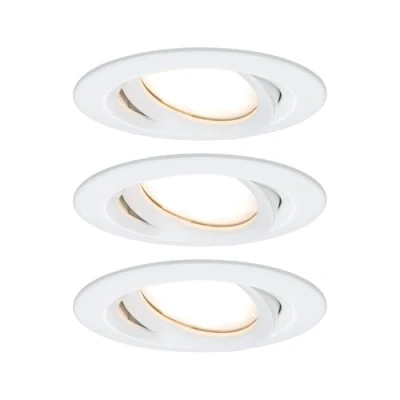 Image de Paulmann 93682 encastré LED Nova Plus kit de 3 rond orientable 3x6,8W IP65 gradable projecteurs Blanc dépoli spot aluminium lampe enc. 2700K, 20.4 W, 3er Set