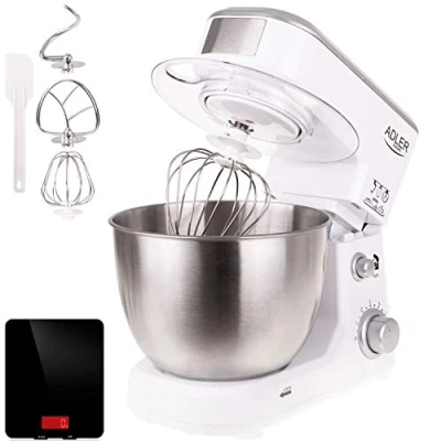 Image de Robot Pâtissier Boulangerie Cuisine Ménager Multifonction Bol 4L Adler AD4216 1000W Blanc 34261