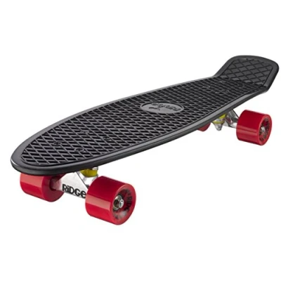 Image de Ridge Retro 27 Skateboard complet Noir/Rouge 27&quot; x 7,5&quot; 69 cm