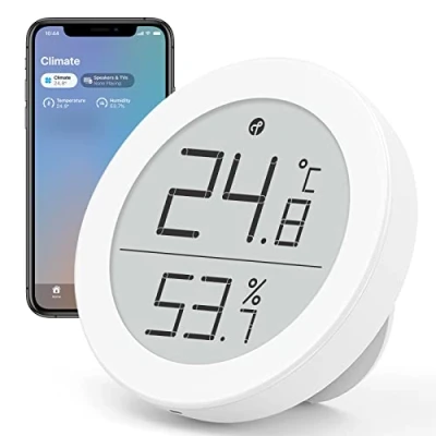 Image de Qingping Thermomètre Hygromètre Sensor Works with HomeKit (Only iOS), Wireless Monitor E Ink Display, via Thread ou Bluetooth
