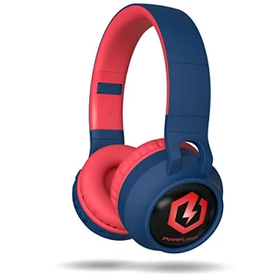 Image de PowerLocus Casque Enfant Bluetooth, Audio sans Fil pour Enfants, Bluetooth 5.0 Confortable Pliable avec Micro intégré, Volume limité à 85db, Réglable, SD Carte Slot, Lumières LED