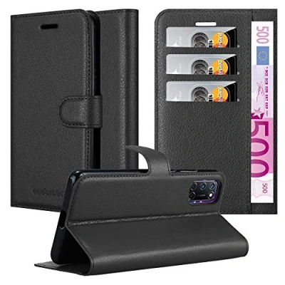 Image de cadorabo Coque pour Oppo A72 en Noir DE Jais Housse Protection avec Fermoire Magnétique, Stand Horizontal et Fente Carte Portefeuille Etui Poche Folio Case Cover