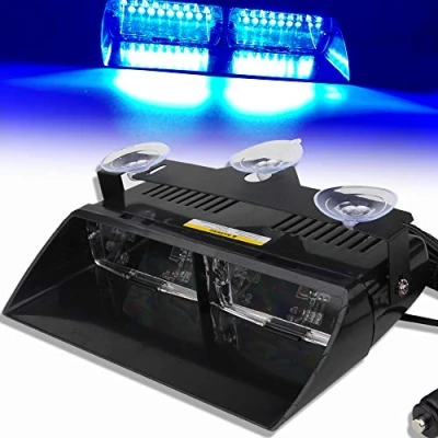 Image de Balise Feu de Détresse Bleu 16 LED Application la Loi Lumière Avertissement Stroboscope Clignotant Lampe D&#039;urgence avec ventouse 12V Pour le toit/le tableau bord/le pare brise internes