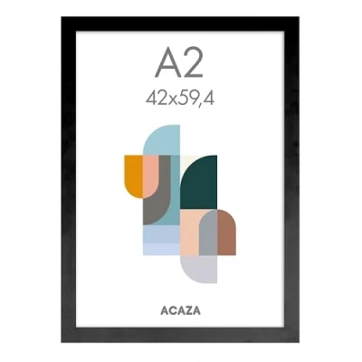 Image de ACAZA Cadre photo format A2 en bois MDF 42 x 59,40 cm Noir