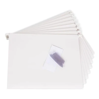 Image de Bigso box of Sweden Set 8 suspension files including labels hanging file made cardboard for the JOHAN practical document storage certificates, receipts or instructions white