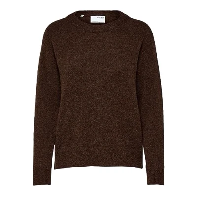 Image de SELECTED FEMME Slflulu LS Knit O Neck B Noos Pull en Tricot, Java, XS